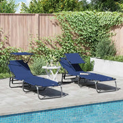 Lettino prendisole pieghevole 2 pcs Blu 190 x 57 x 81 cm Oxford 42003134