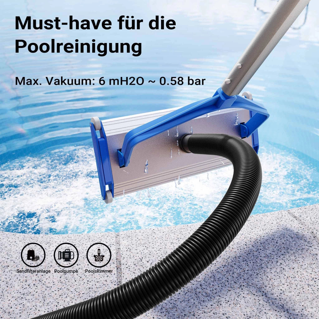 Tubo per piscina nero, 21m Ø 38 mm, sezionabile ogni 1,5 m, galleggiante, in resina 190 g/m Made in EU