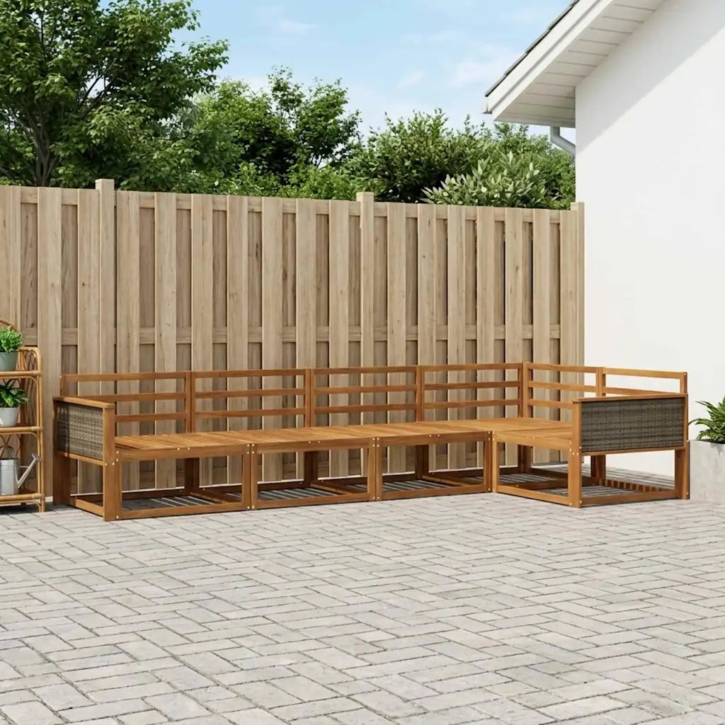 Set di divani da esterno 5 pcs Naturale