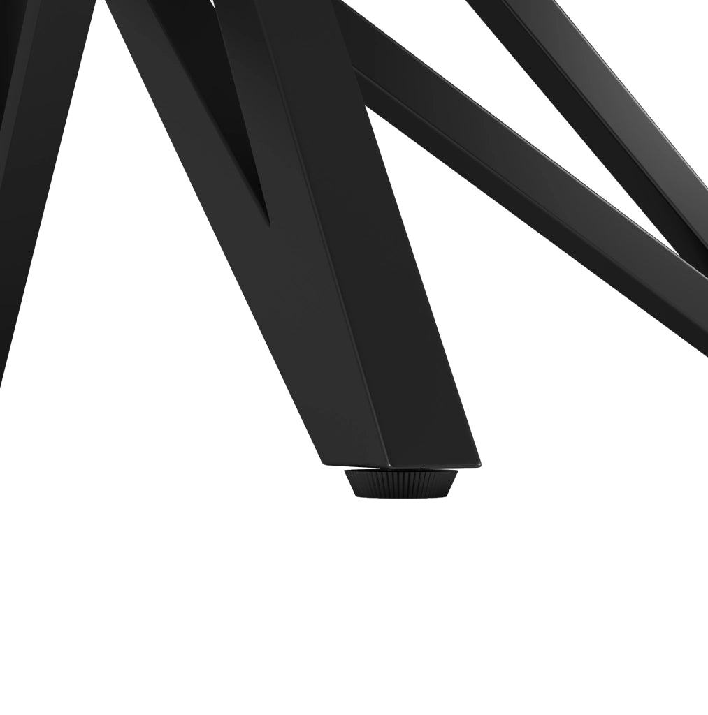 Tavolo da pranzo allungabile 120/160x80x76 cm con piano effetto noce brasiliano e gambe in metallo; naturale