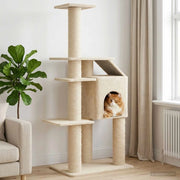 Albero per gatti con pali per graffiare in sisal Crema 183 cm 42033069