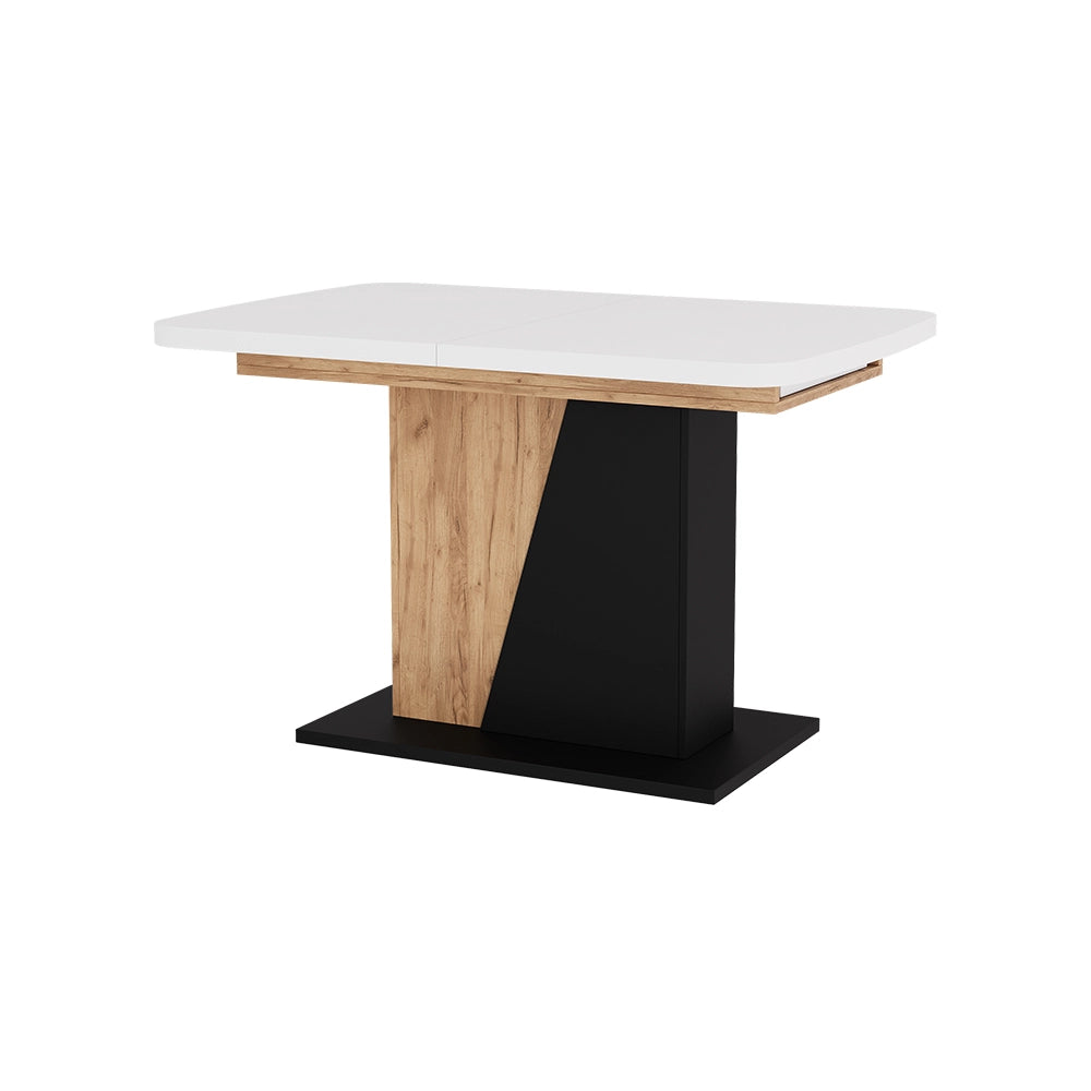Vicco Tavolo da pranzo Estensibile Rovere bianco/nero/Goldkraft 120/160 x 80 cm Estensibile