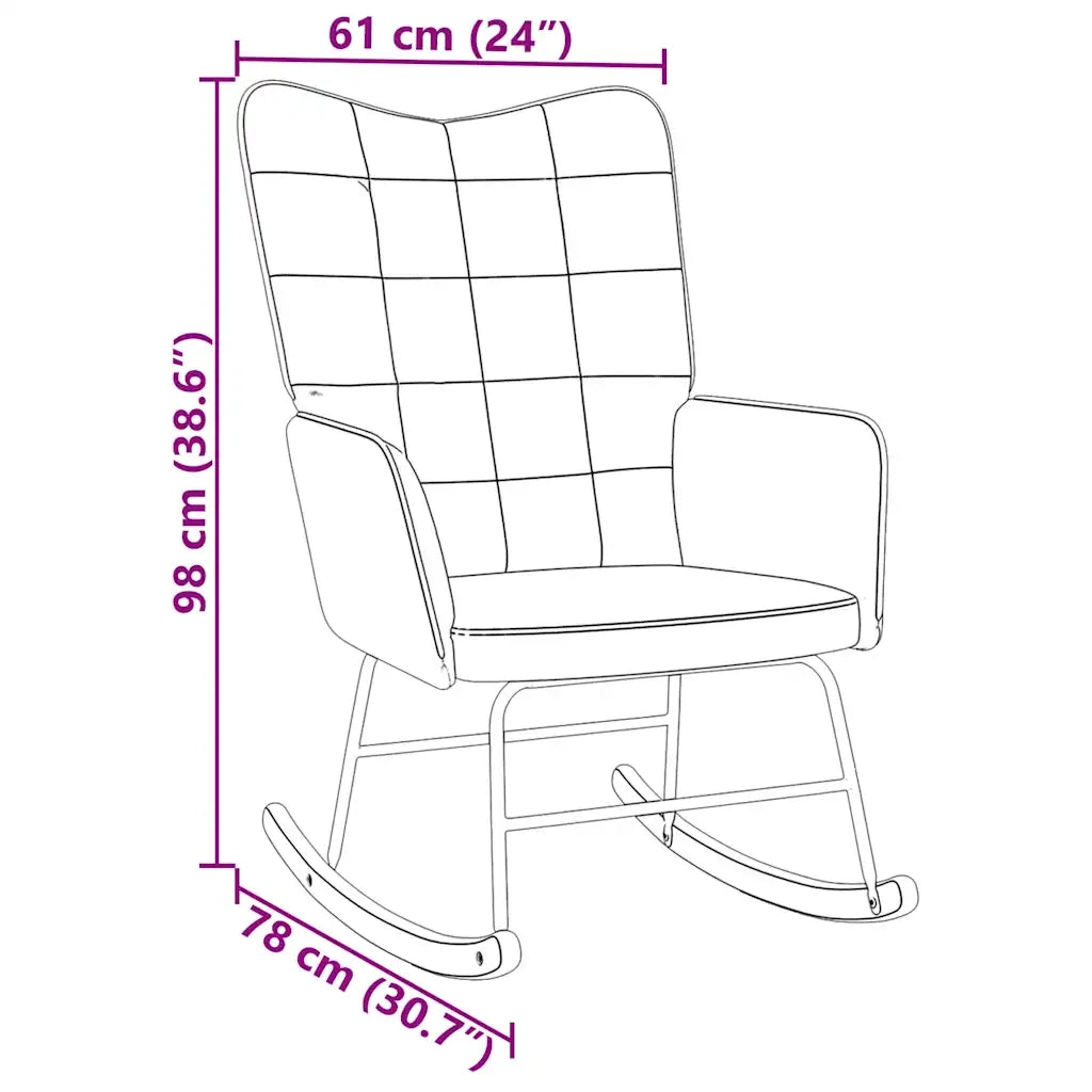 Sedia a Dondolo Verde Chiaro in Velluto CFW6630144