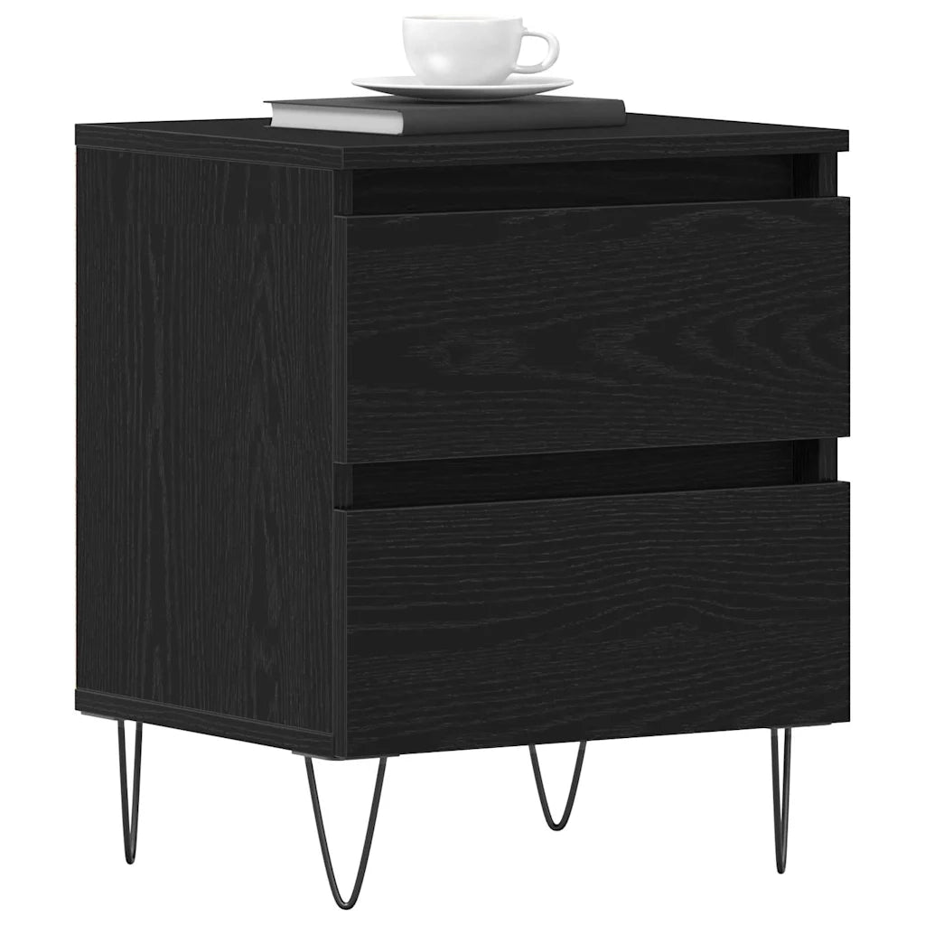 Armadio da Notte con cassetto 2 pcs Rovere nero 40 x 35 x 50 cm 863487
