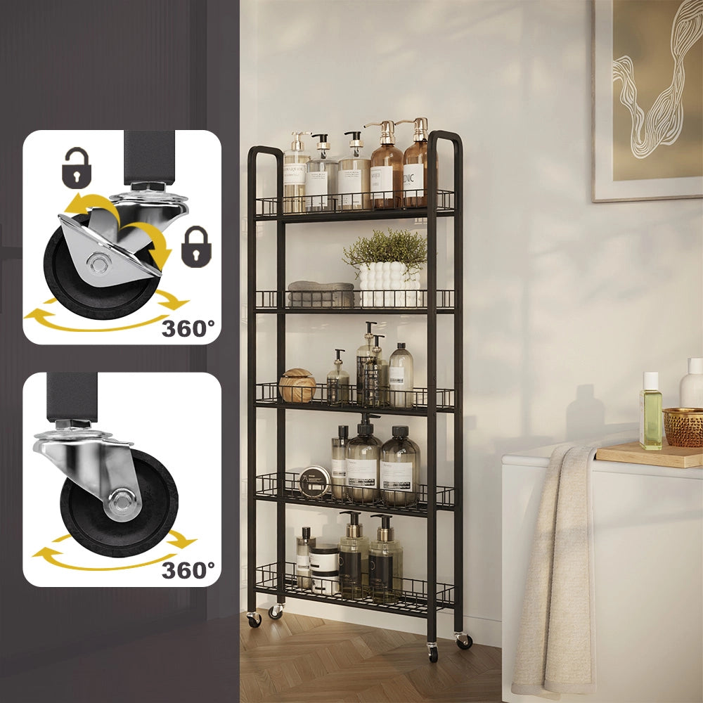 Vicco Piedistallo mobile Nero 58 x 15 cm con 5 scomparti