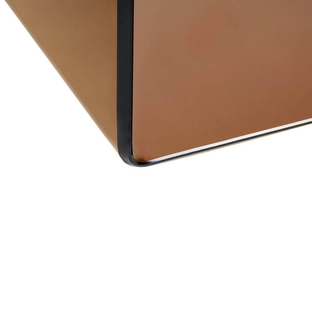 Tavolino in Vetro trasparente nero 40 x 61 cm marrone stile minimalista soggiorno cucina