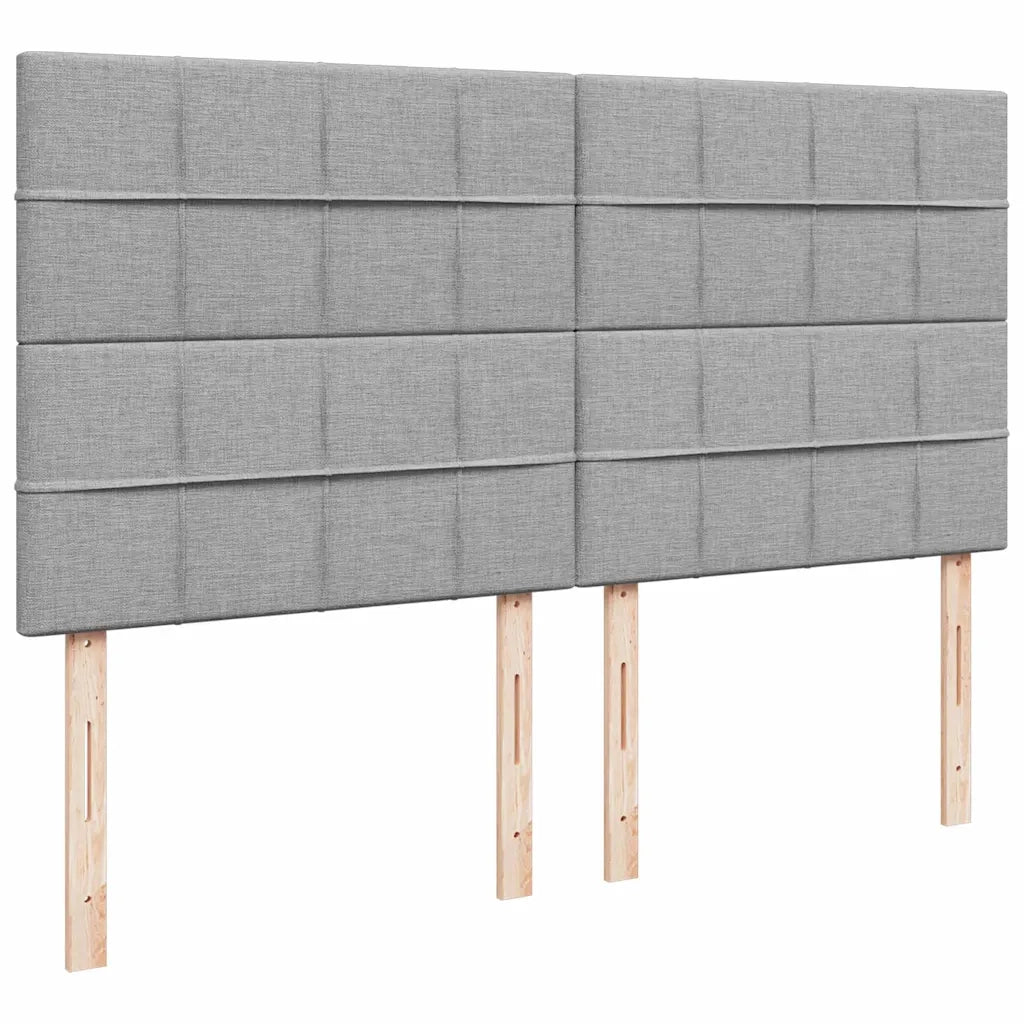 Giroletto a Molle con Materasso Grigio Chiaro 200x200cm Tessuto