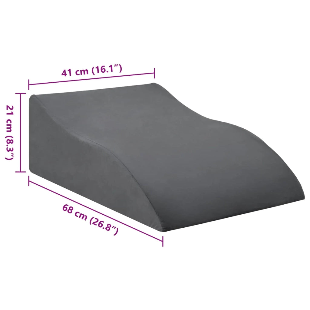 Cuscino per Gambe Grigio 68 x 41 x 21 cm Schiuma PU