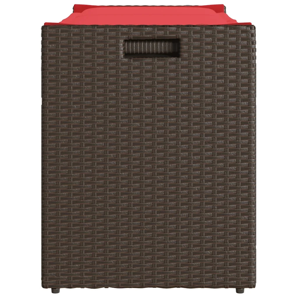 Cassapanca da Esterno con Cuscino Marrone 100 cm in Polyrattan 4104066