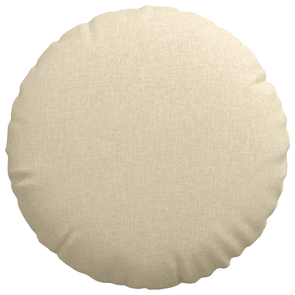 Cuscini per Seduta 2 pcs Crema Ø80 x 29 cm Tessuto