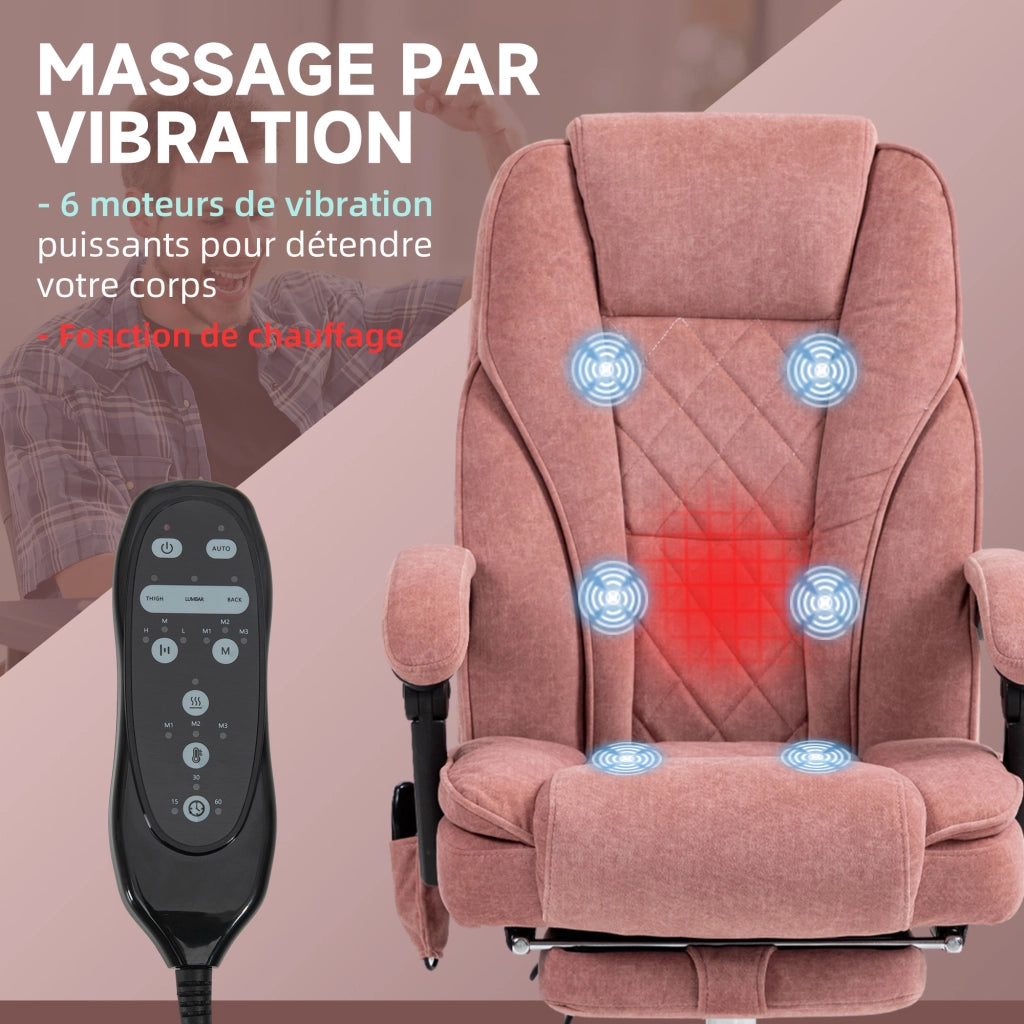 Poltrona massaggiante elettrica reclinabile con poggiapiedi ¨C Minimal ¨C rosa