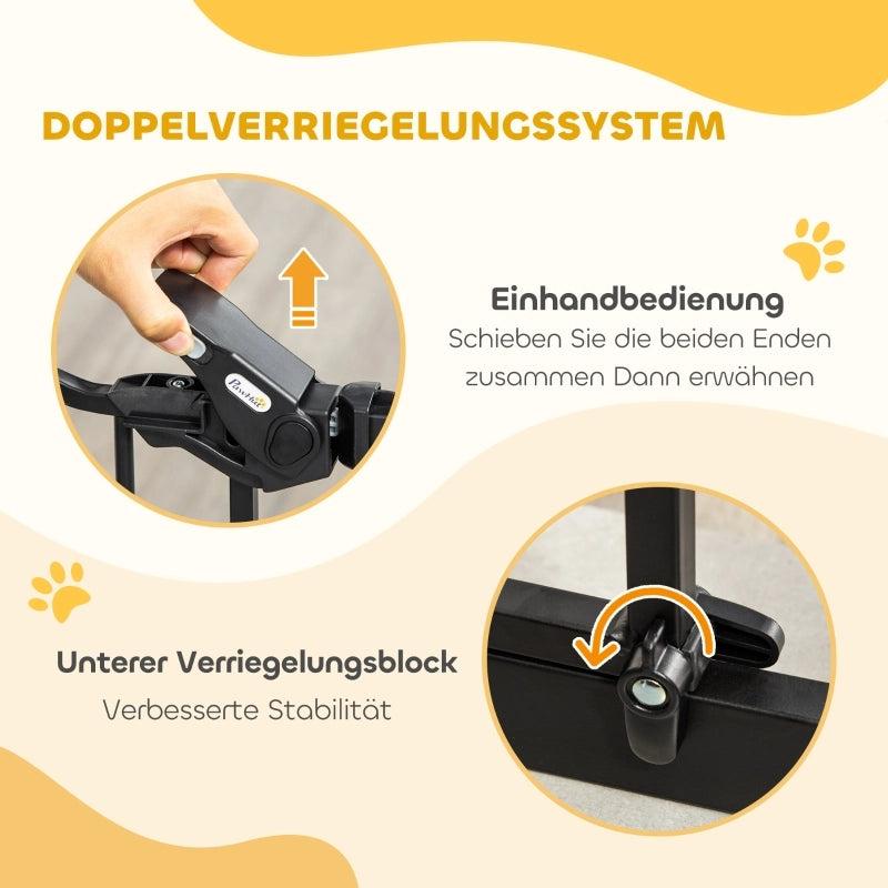 CANCELLO DI SICUREZZA PER ANIMALI 104 cm Acciaio Nero per aperture 74-80 cm
