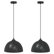 Lampada a Sospensione 2 pz Regolabile E27 Nero ? 30 cm Metallo CFW6863195