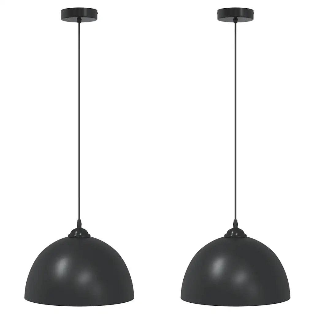 Lampada a Sospensione 2 pz Regolabile E27 Nero ? 30 cm Metallo CFW6863195