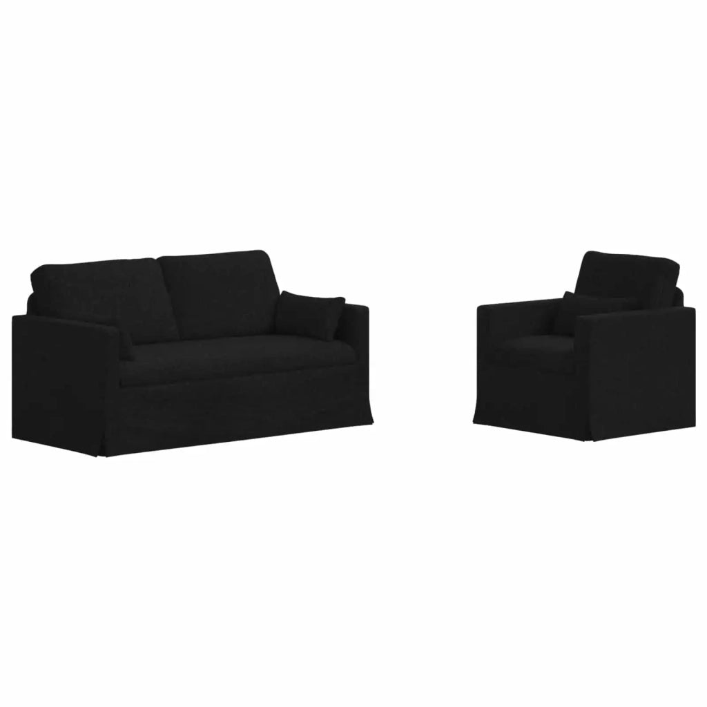 Set di divani 2 pcs Nero 158 x 78 x 80 cm Tessuto