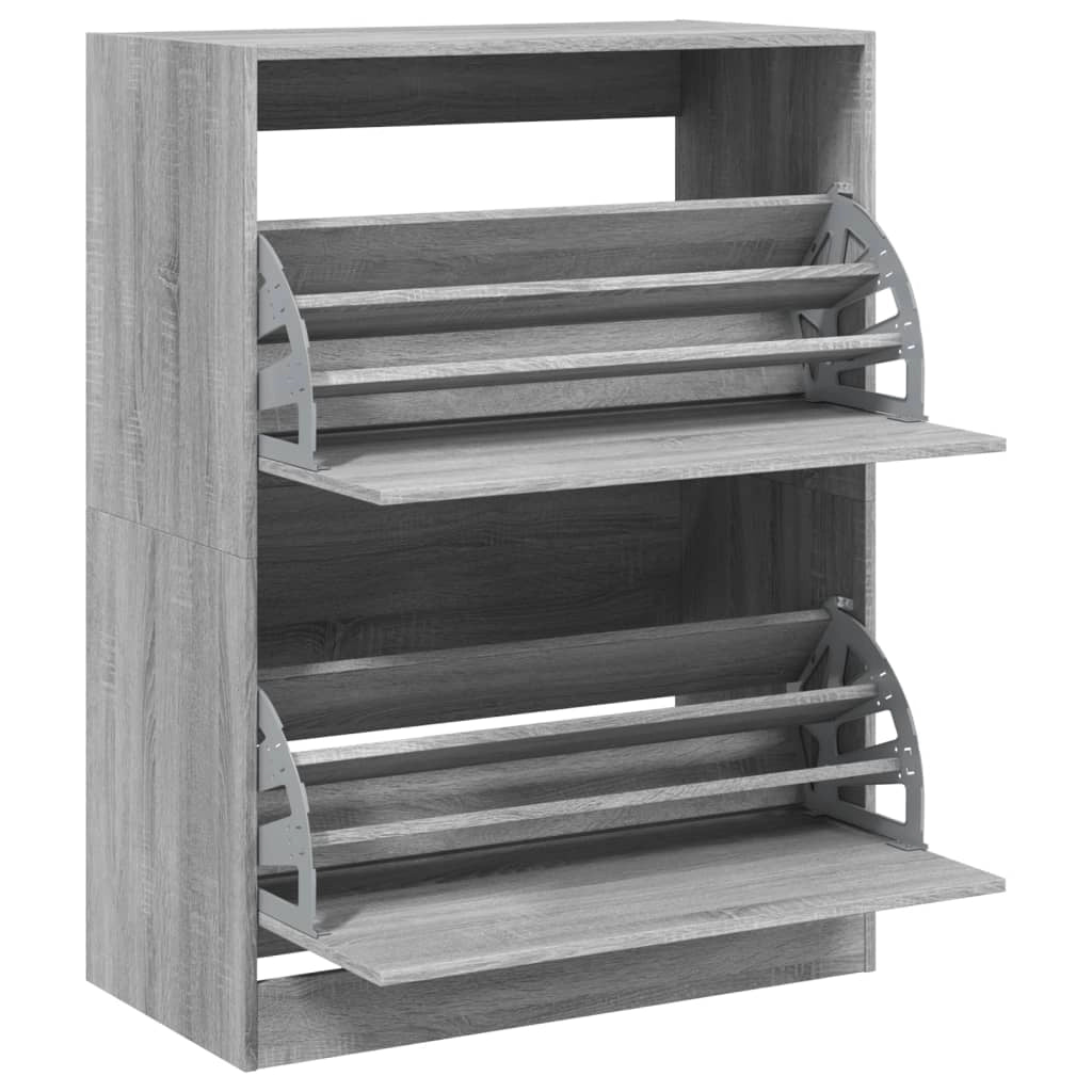 Scarpiera mobile contenitore per scarpe mobile per ingresso/corridoio/soggiorno 2 cassetti a ribalta grigio Sonoma 02_0021347