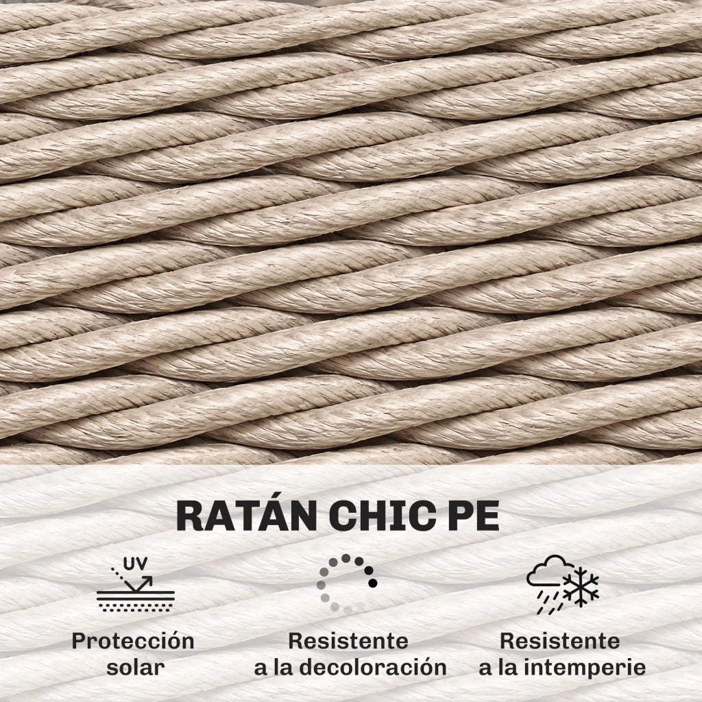 Tavolino da giardino in rattan con ripiano e piano in vetro temperato ¨C zephmum ¨C 65x65x50 cm giallo