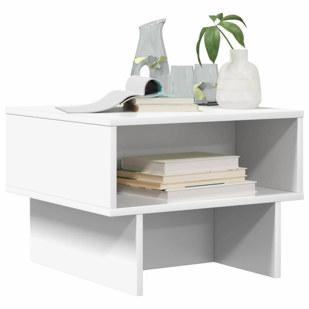 Tavolino da salotto | Tavolino da caff¨¨ | Tavolino da Soggiorno Bianco 48 x 46 x 35 cm Legno multistrato