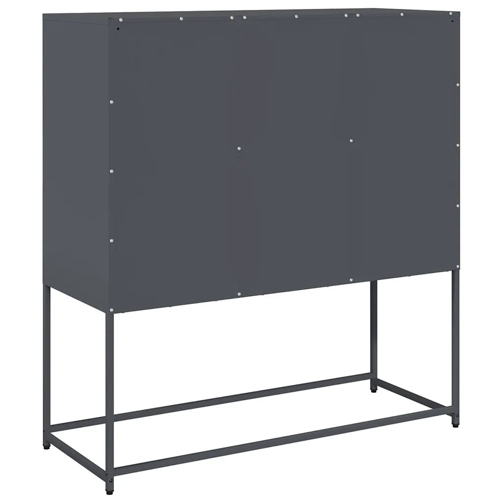 Credenza Antracite 100,5x39x107 cm in Acciaio Laminato a Freddo