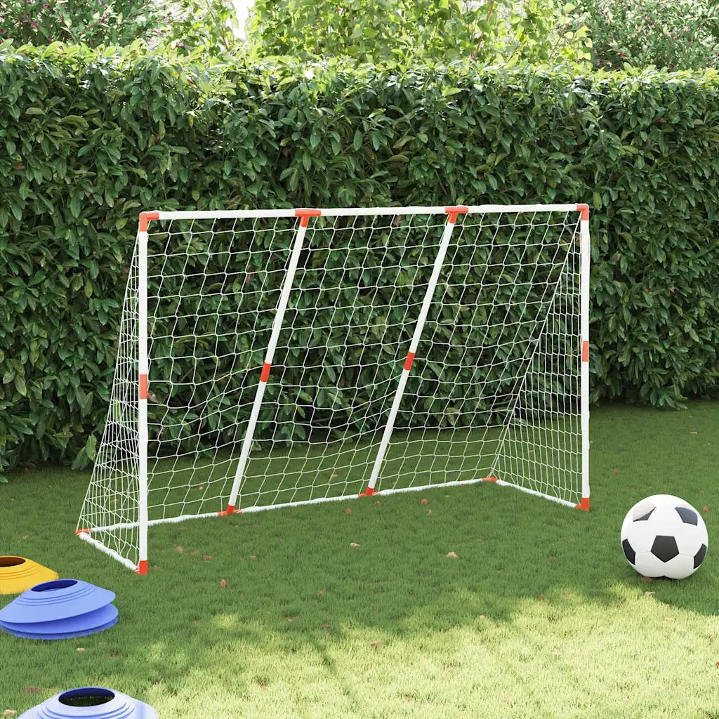 Porte Calcio Bambini con Palloni 2 in 1 Bianche 184x64x124 cm 4008437