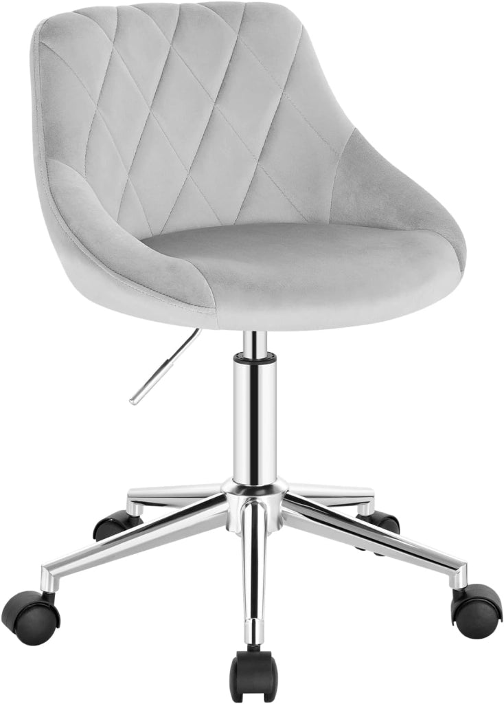 Sedia da Scrivania Moderna, Sgabello Regolabile Senza Braccioli, per Camera da Letto Studio Soggiorno, Grigio Chiaro