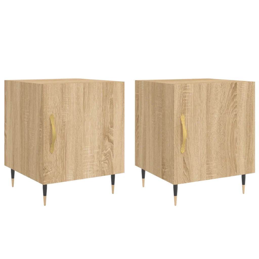 Comodini 2 pz-Set di 2 Tavolino da notte Rovere Sonoma 40x40x50 cm in Legno Multistrato 289704