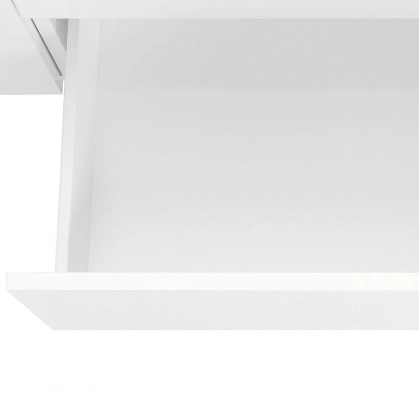 Credenza moderna VEGA con 2 ante battenti e 3 cassetti, bianco lucido 140