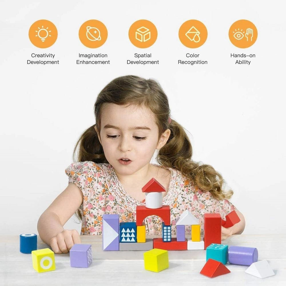 Trade Shop - Blocchi Colorati In Legno Costruzioni Building Blocks Per Bambini 3+ Anni -