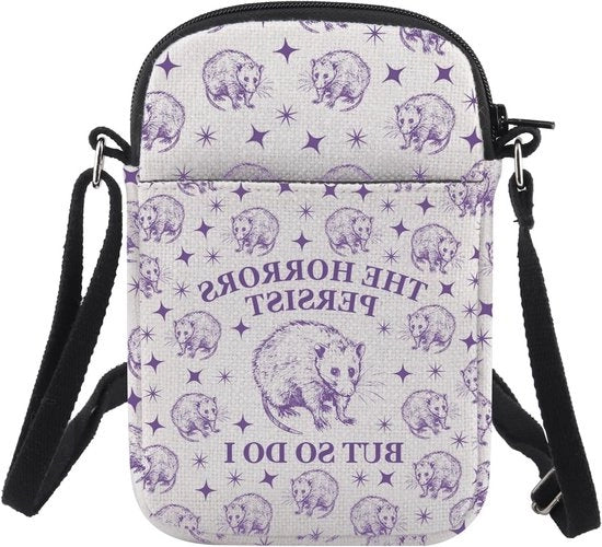 Borsa a Spalla con Racoon e Opossum - Salute Mentale Regalo - Appassionati di Opossum