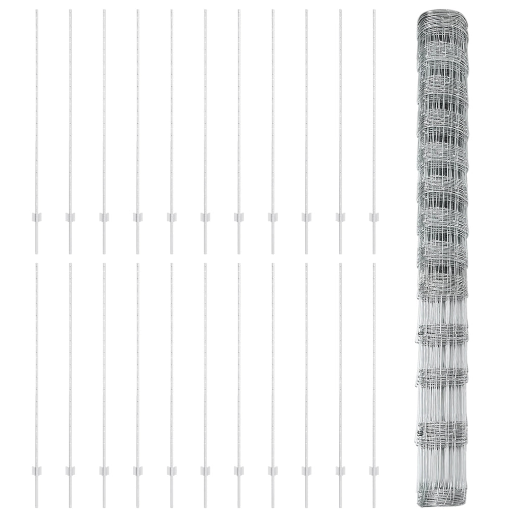 Posti per Recinzione  22 pcs U-Channel 150 cm Acciaio Zincato