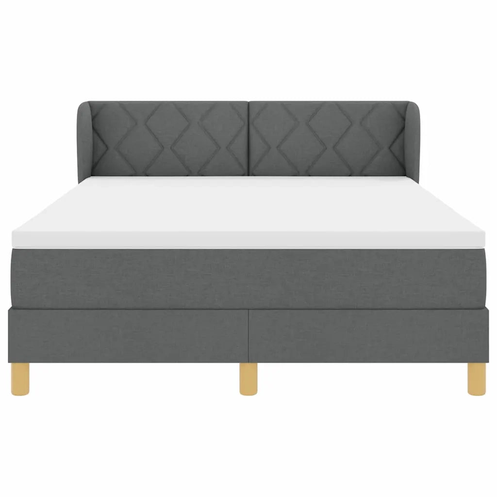 Letto a molle con materasso Grigio scuro 140 x 200 cm Tessuto 3340277