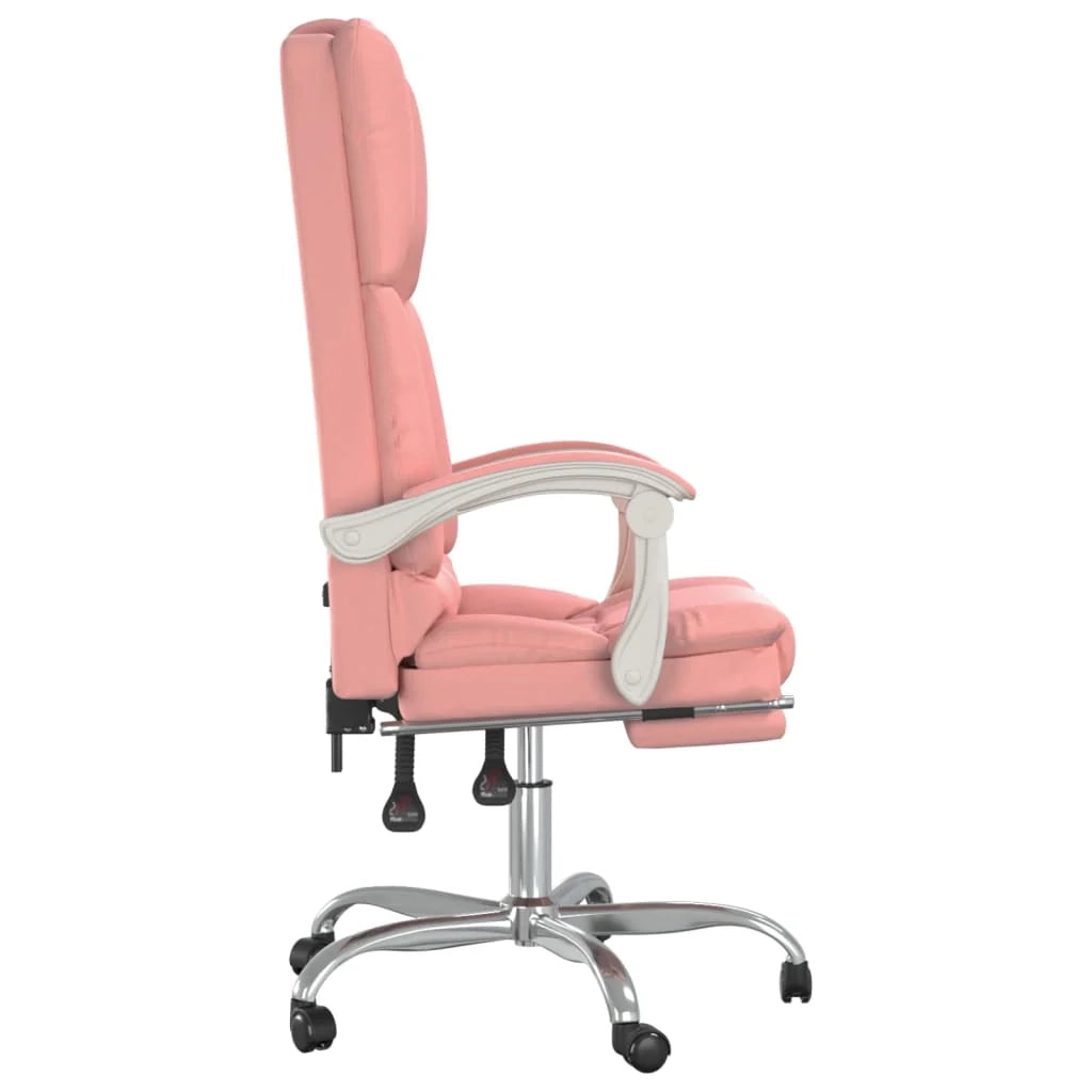 Poltrona da ufficio/studio reclinabile in similpelle rosa per massaggi 02_0025391