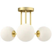 Lampadario da Soffitto Vintage con 3 Punti Luce Attacchi G9, 42x42x26.5 cm, Oro