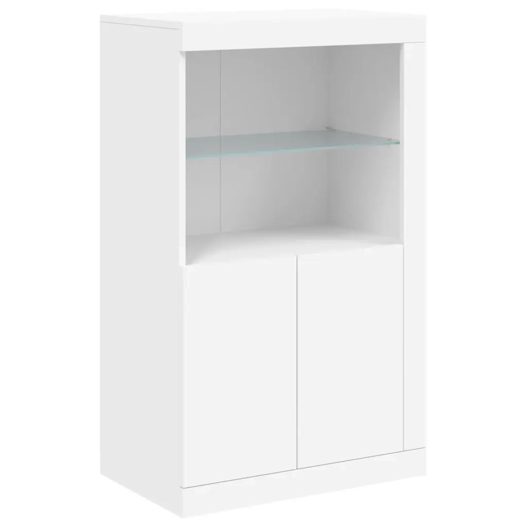 Credenza | Madia | Buffet da pranzo | Armadio da pranzo con Luci LED Bianca 202x37x100 cm