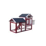 Pollaio in legno da giardino 152x62 cm – spessore pareti 10 mm tetto bitumato – 2 aree interne per 2-3 galline – PO1562 Foresta