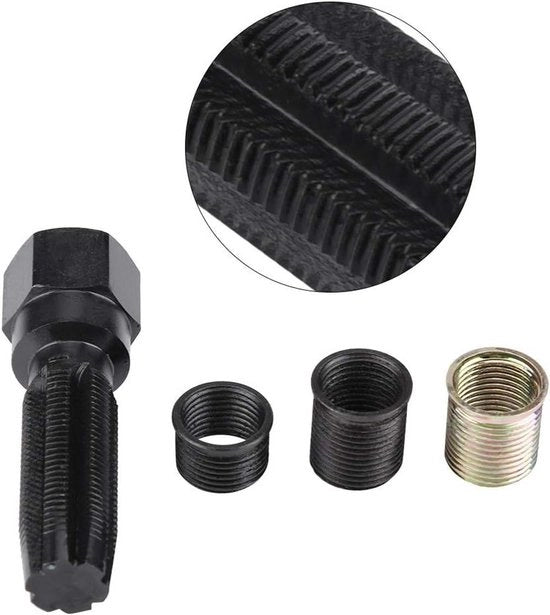 Set di attrezzi per la riparazione delle candele - 16 pezzi - Strumento per candele - M14 x 125 mm - professionale - inserimento viti - scatola blu - set di riparazione candele