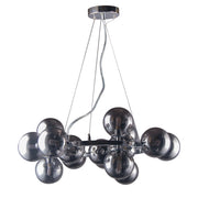 Lampadario Italux Marbelio cromato 15 luci G9 fumé