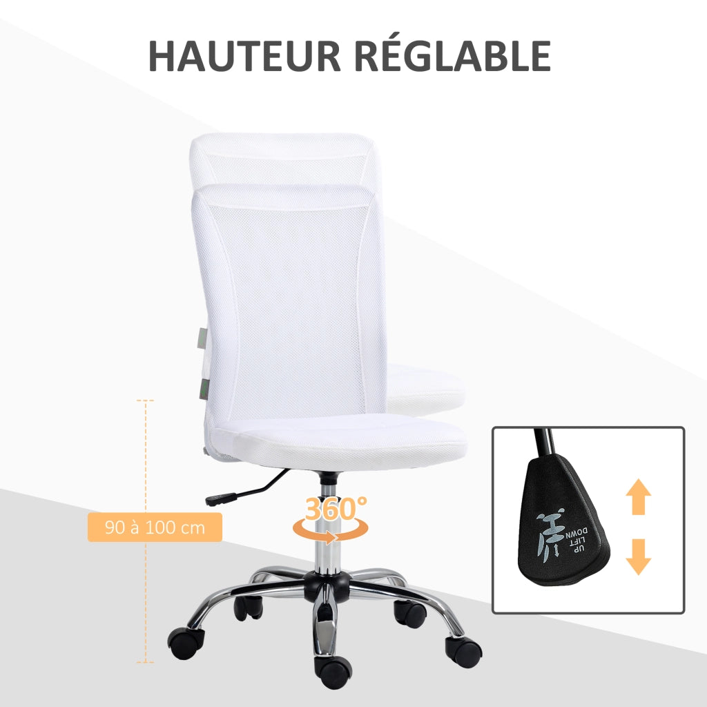 Sedia da ufficio ergonomica altezza regolabile ¨C zephmum ¨C rivestimento maglia bianco