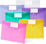 Documenti A4, 30 pezzi, A4, cartelloni trasparenti per la raccolta di documenti con 11 fori perforati e spazio per etichette, A4, finestra per la visualizzazione dei documenti e l'organizzazione (6 colori)