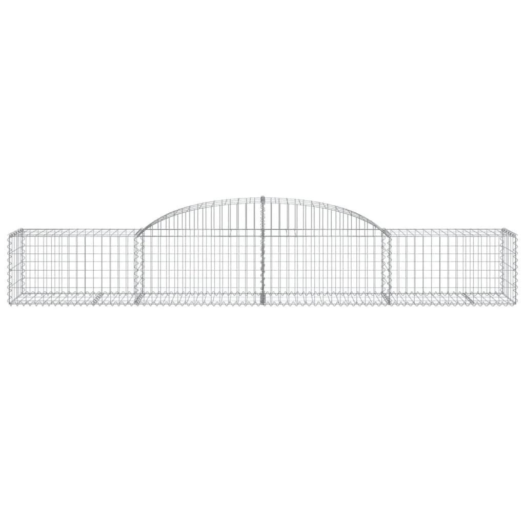 Cestini gabbioni recinzione a gabbia muro di contenimento ad arco 10 pezzi 300 x 50 x 40/60 cm ferro zincato argento 02_0040267