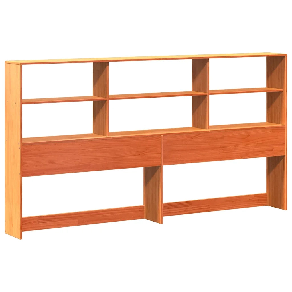 Letto Libreria senza Materasso Marrone Cera 200x200 cm in Pino 3321726