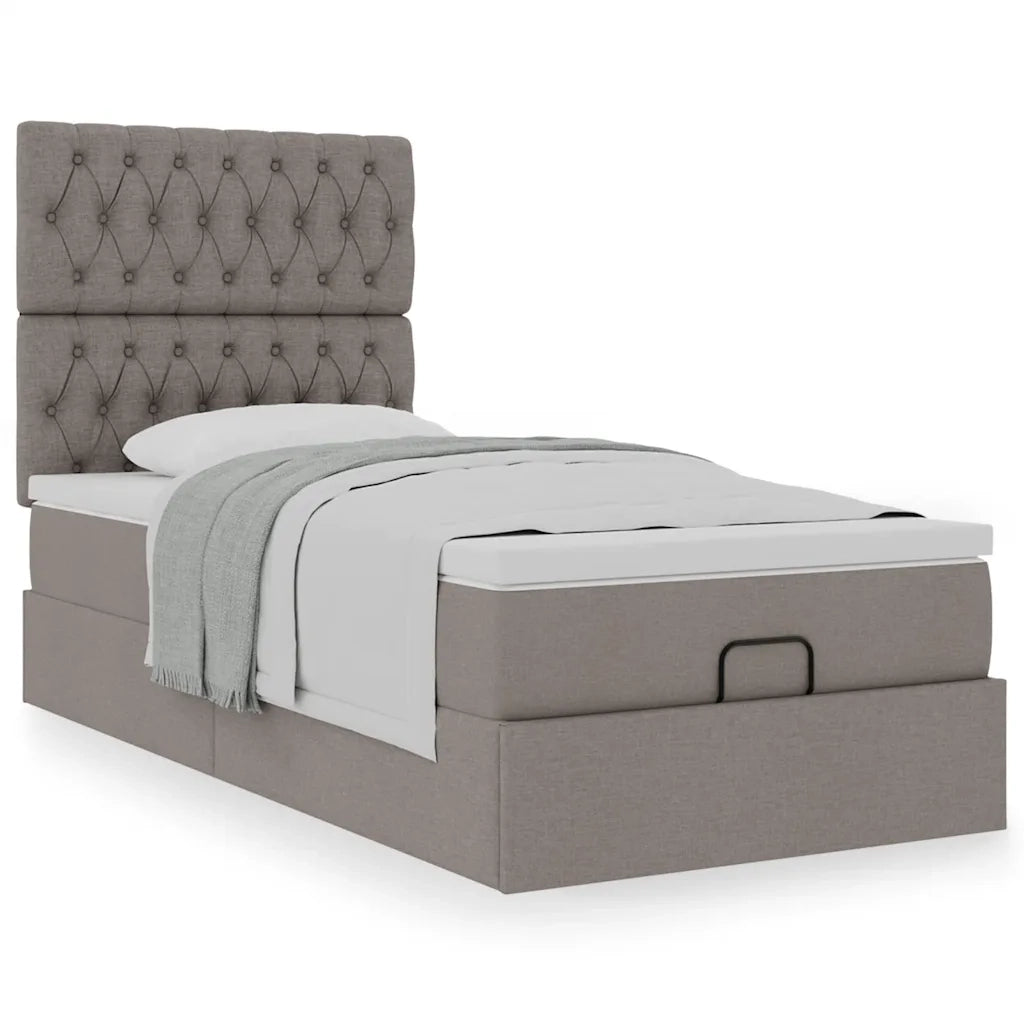 Pouf Letto con Materasso Tortora 90x200 cm in Tessuto 3313213