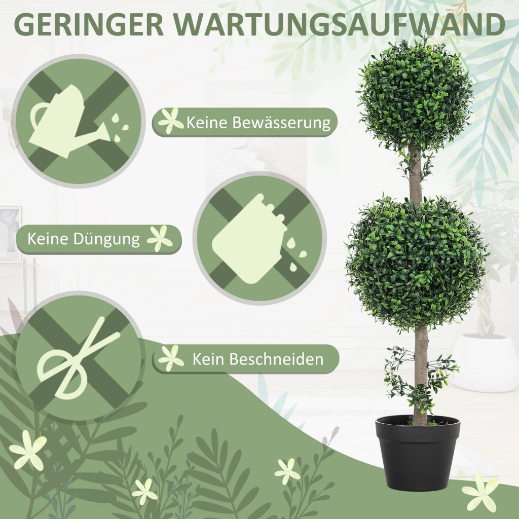 Set 2 Pezzi Piante Finte Buxus Artificiali ¨C Minimal ¨C Verde con Vaso