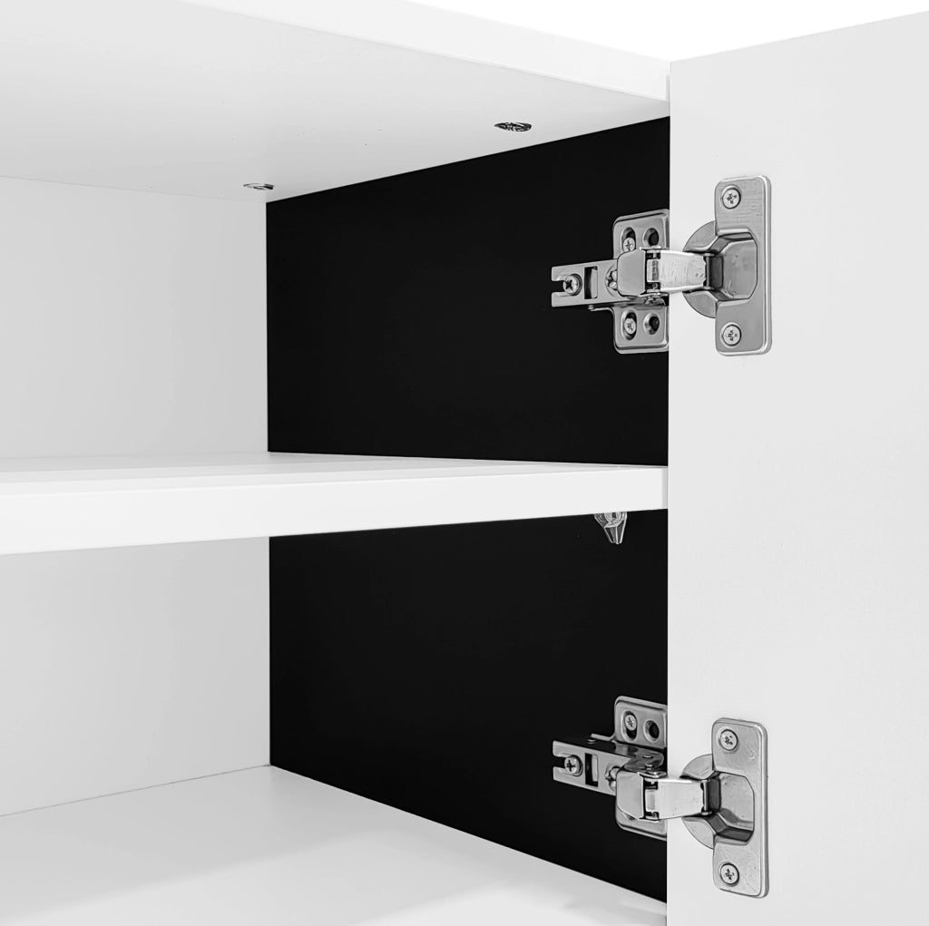 Mobile TV 190 cm con 3 Ante e 2 Cassetti Bianco e Nero in MDF e PB