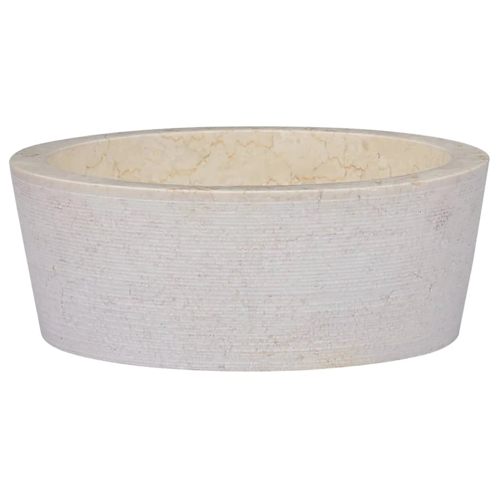 Lavandino da bagno lavabo da appoggio lavabo da WC lavabo da bagno lavabo da interno diametro 40x15 cm marmo crema 02_0002821