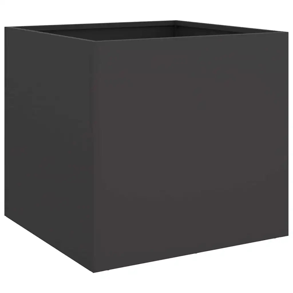 Fioriera-Vaso da Esterno-Contenitore per Piante Nera 42x40x39 cm in Acciaio