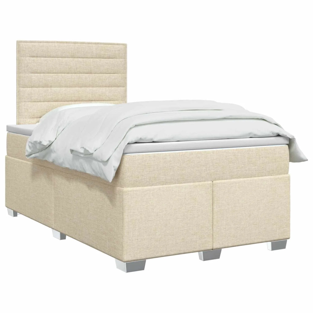 Letto box spring con materasso Crema 120 x 190 cm Tessuto 3453358