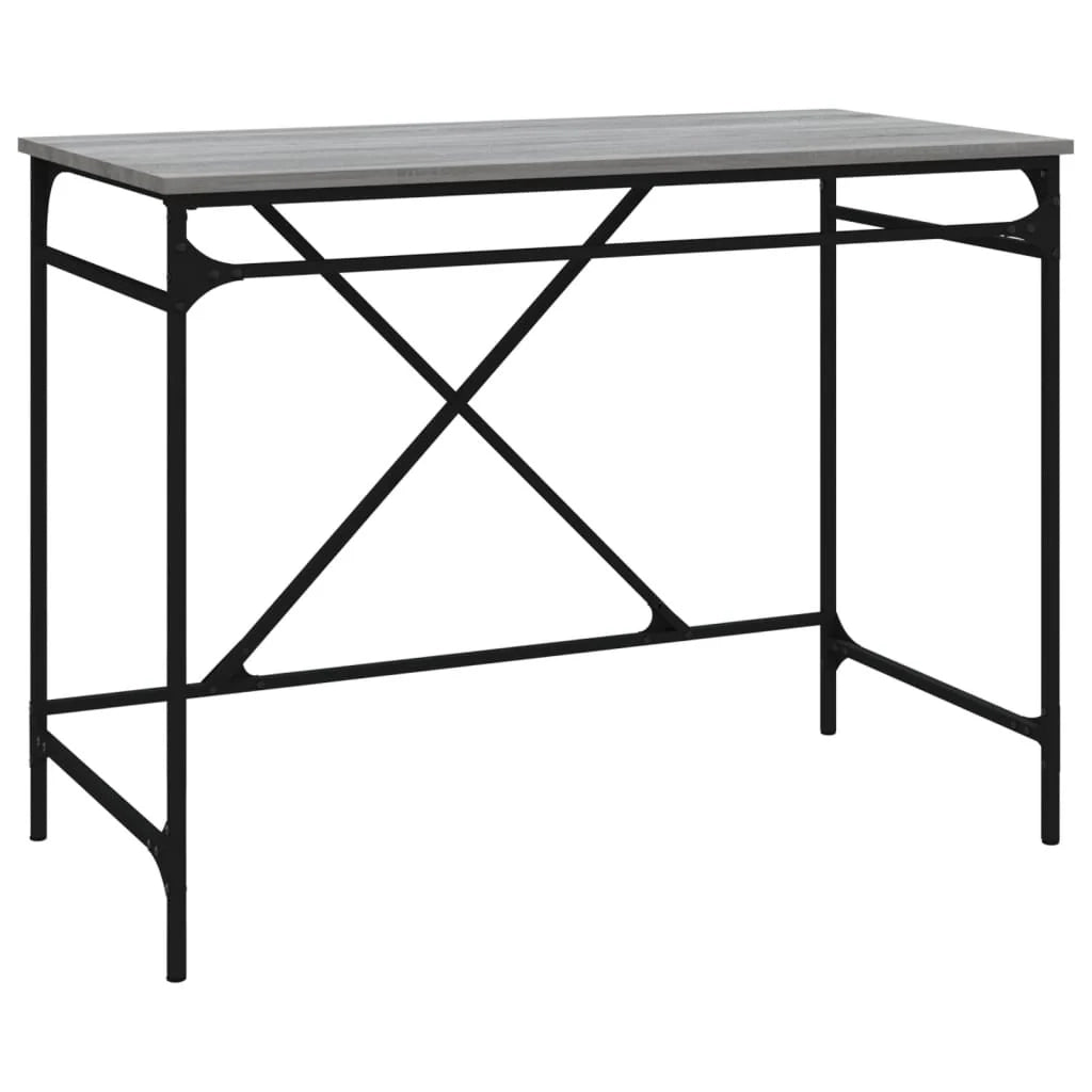 Scrivania Sonoma postazione computer mobile per computer scrivania da studio 100 x 50 x 75 cm legno ingegnerizzato e ferro grigio 02_0023938