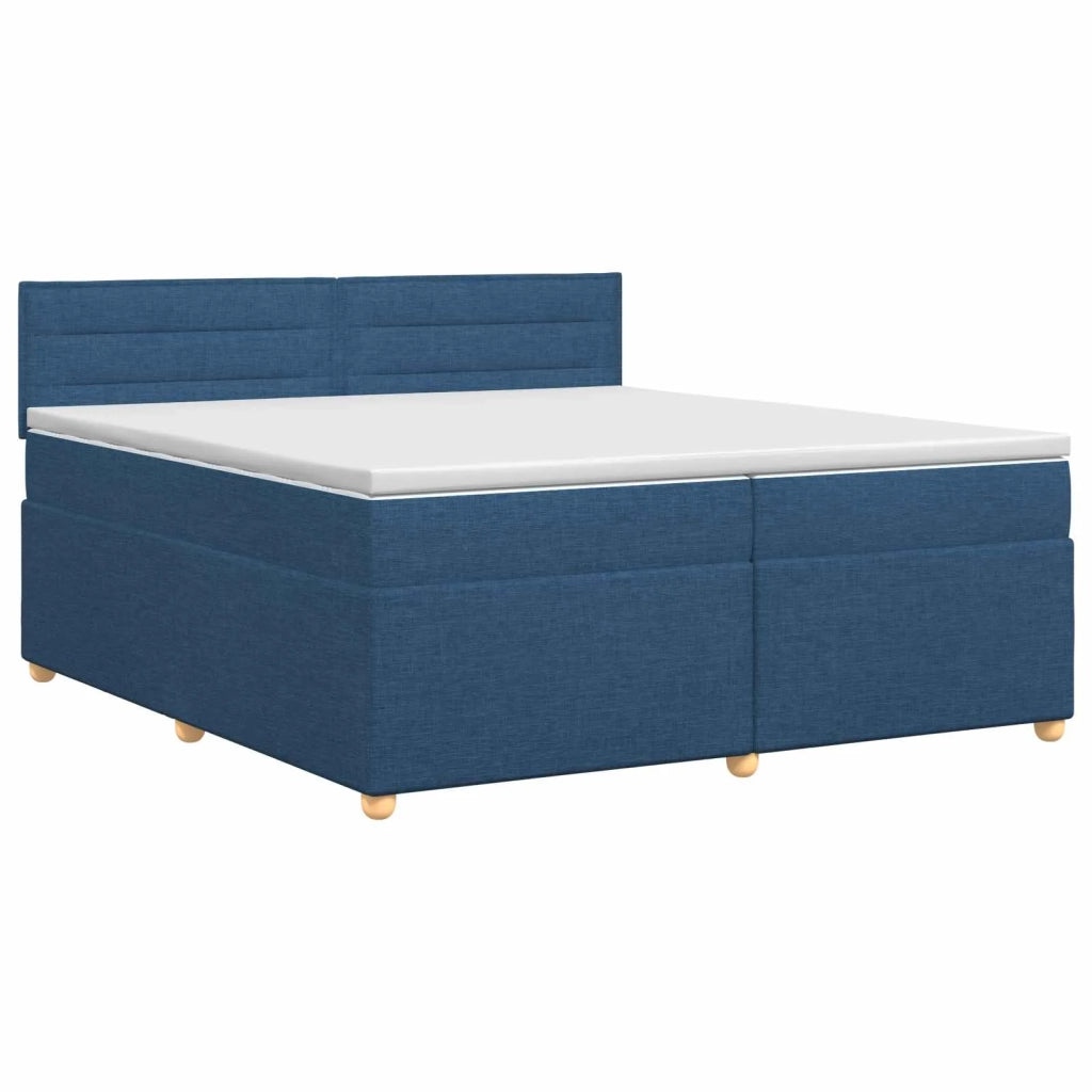 Letto box spring con materasso Blu 200 x 200 cm Tessuto 3451034