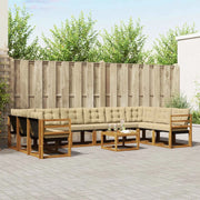 Set di divani da esterno con cuscino 11 pcs Naturale e Beige